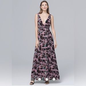 Aidan by Aidan Mattox Velvet Burnout Wrap Gown